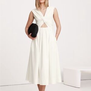 Banana Republic Elegant White Cut Out Sleeveless Dress